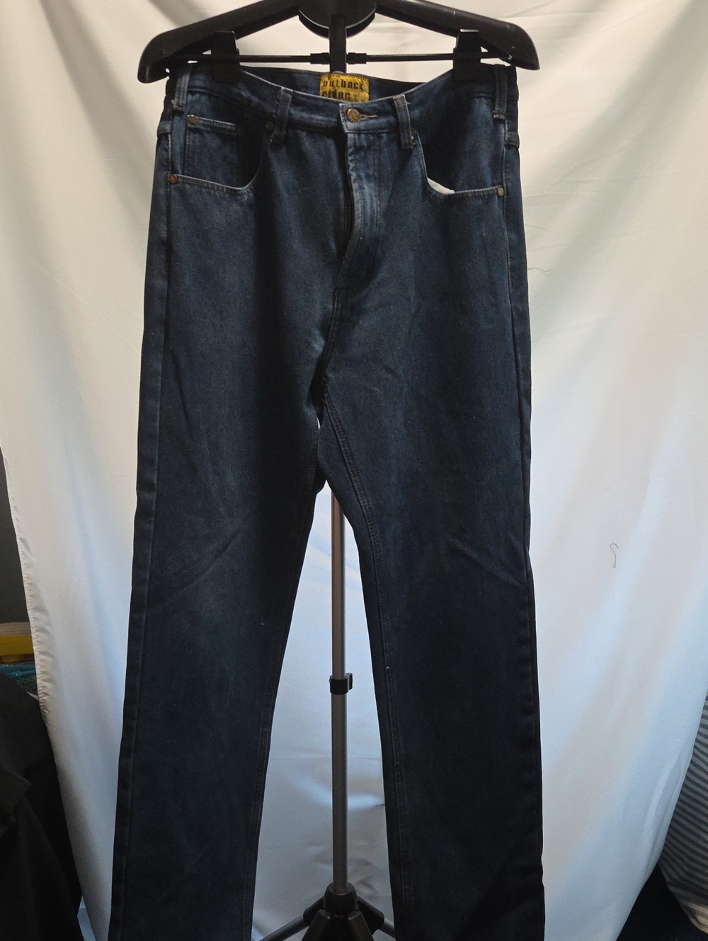Classic Men's Flannel Lined Dark Blue Jeans